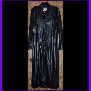 RAVE 4 REAL Long Black Goth Vegan Leather Trench Coat